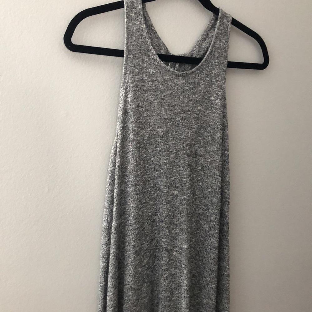 Gap Gray Ribbed Racerback Maxi Dress, Size Medium